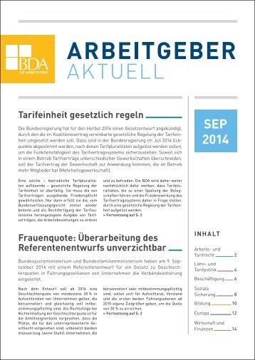 Arbeitgeber aktuell - September 2014