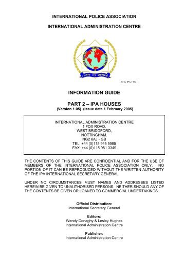 Information guide part 2 - ipa houses - International Police Association