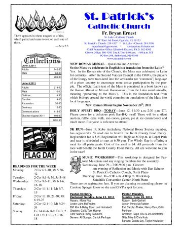 June 12, 2011 - Keith County Catholic Community