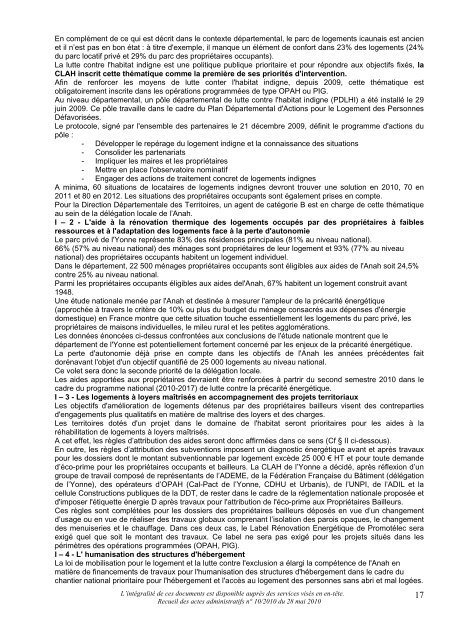 Recueil nÂ°10 du 28 mai 2010 - Les services de l'Ãtat dans l'Yonne