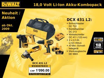 Neuheit / Aktion 18,0 Volt Li-Ion Akku-Kombopack ... - JPK Machines