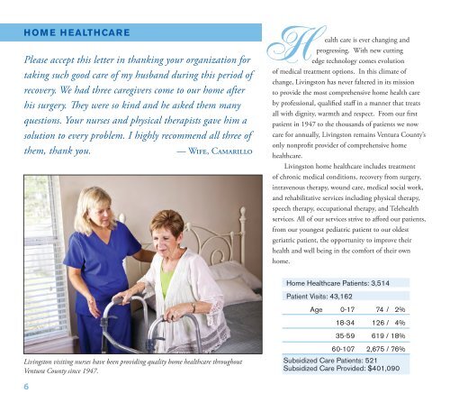 2012 Annual Report - Livingston Memorial Visiting Nurses Association