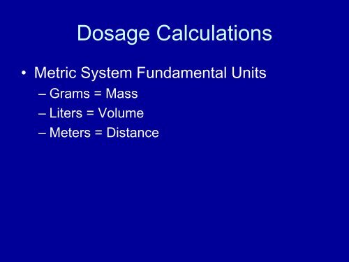 Example Paramedic Formulas Dosage