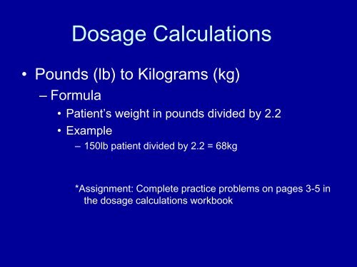 Dosage Calculations for EMS Providers