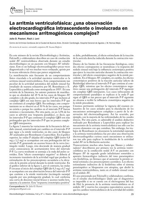La arritmia ventriculofÃ¡sica - electrofisiologia.org.ar