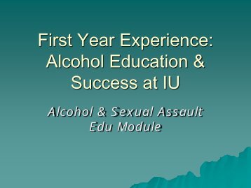 Alcohol Education & Success at IU - Immaculata University