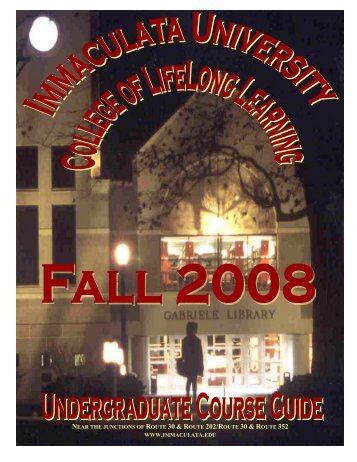 fall 2008 course schedule - Immaculata University
