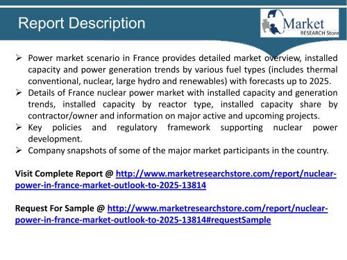 Nuclear Power in France, Market Outlook to 2025, Update 2015 - Capacity, Generation, Power Plants, Regulations and Company Profiles