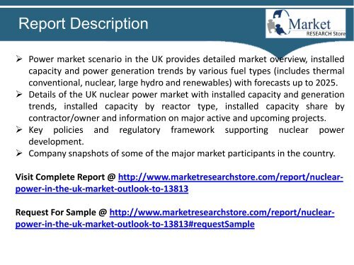 Nuclear Power in the UK, Market Outlook to 2025, Update 2015 - Capacity, Generation, Levelized Cost of Energy (LCOE), Investment Trends, Regulations and Company Profiles 