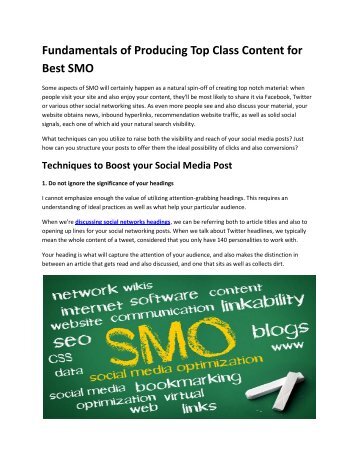Fundamentals of Producing Top Class Content for Best SMO