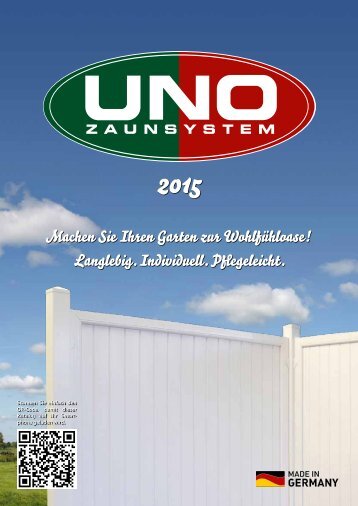 Fenestra Bauelemente - UNO Zaunsystem - Katalog 2015