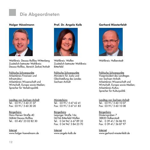 Die SPD-Fraktion im Landtag von Sachsen-Anhalt, 6. Legislaturperiode 2011-2016
