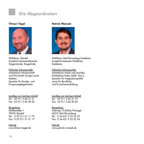 Die SPD-Fraktion im Landtag von Sachsen-Anhalt, 6. Legislaturperiode 2011-2016