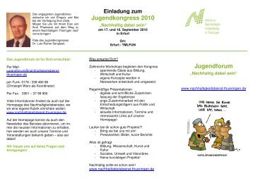 Flyer Vorstellung Jugendforum 2010 - Beirat zur Nachhaltigen ...