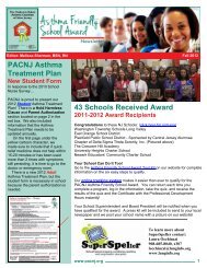 Asthma Friendly School Award Newsletter - The Pediatric Asthma ...