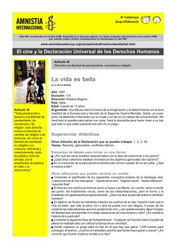 La vida es bella - Amnistia Internacional Catalunya