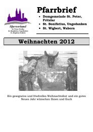 Weihnachtspfarrbrief 2012 - Domgemeinde St. Peter, Fritzlar