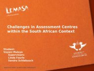 Challenges in Assessment Centres within the South African ... - ACSG