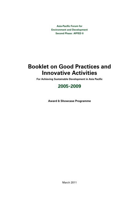 APFED Booklet on Good Practices and Innovative Activities 2005 ...