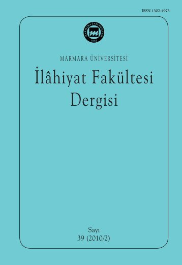 Contents - İlahiyat Fakültesi - Marmara Üniversitesi