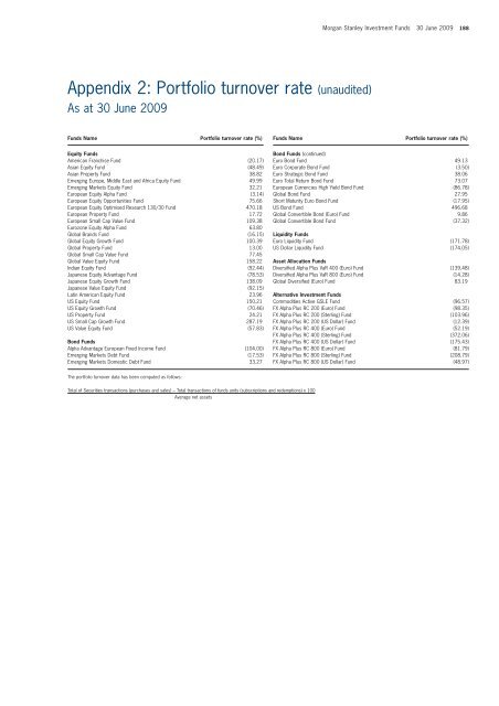 Morgan Stanley Investment Funds - stockselection