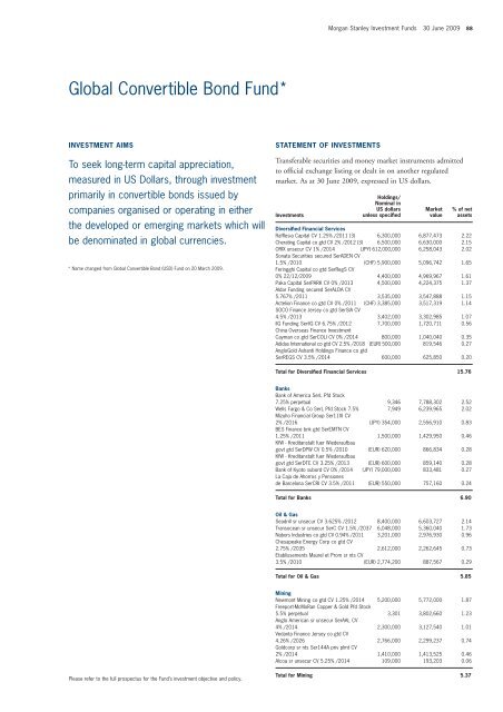 Morgan Stanley Investment Funds - stockselection