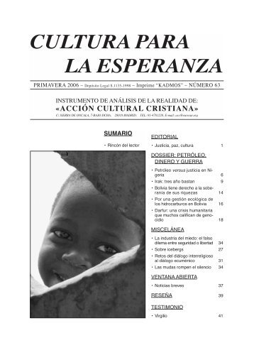 CULTURA PARA LA ESPERANZA - Acción Cultural Cristiana