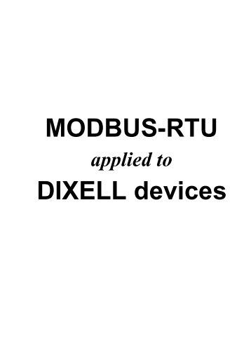 MODBUS-RTU DIXELL devices