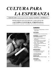 CULTURA PARA LA ESPERANZA - Acción Cultural Cristiana