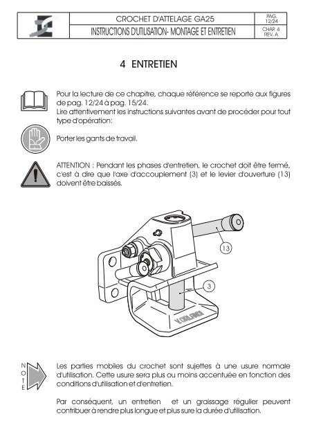 Gancio di traino GA25 Drawbar coupling GA25 Crochet d ... - Orlandi