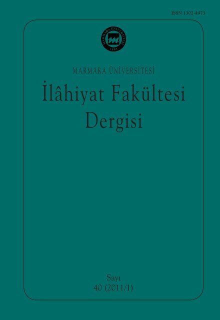 İçindekiler - İlahiyat Fakültesi - Marmara Üniversitesi