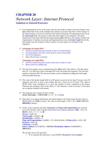 CHAPTER 20 Network Layer: Internet Protocol - EIT