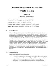 Torts (518-O3) - Thaddeus Pope