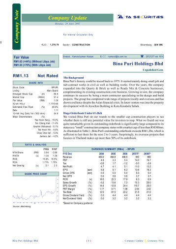 Company Update - Bina Puri