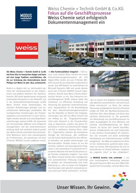 Weiss Chemie + Technik GmbH & Co.KG - MODUS Consult AG