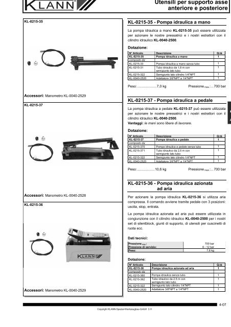 Utensili per supporto asse anteriore e posteriore (file PDF ... - Sicutool