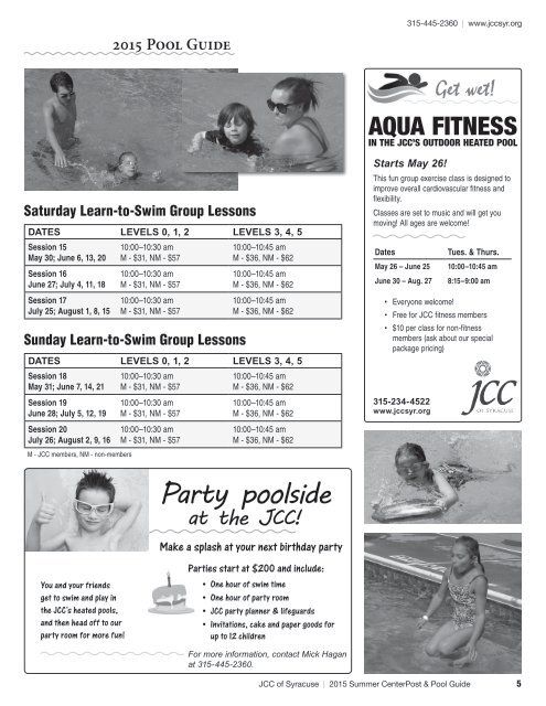 2015 Pool Guide and Summer CenterPost