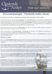 Perscommuniqué - Oostende onder stoom - Oostende voor Anker