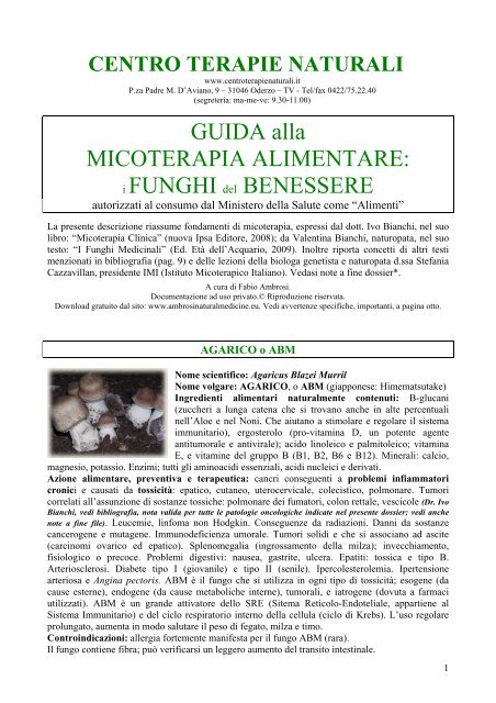 GUIDA alla MICOTERAPIA ALIMENTARE - Erboristeria Arcobaleno