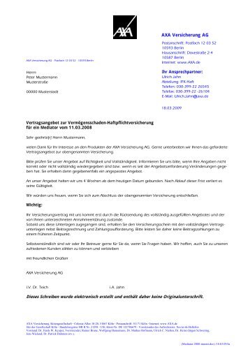 AXA Versicherung AG - Integrierte Mediation