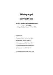 Mietspiegel der Stadt Riesa