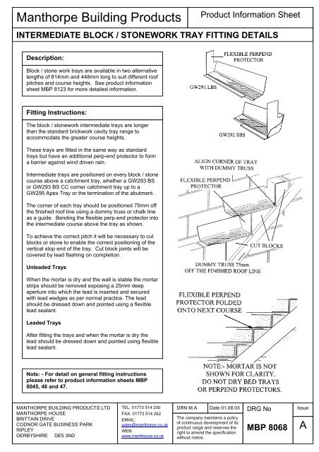 Stepped Blockwork Tray: Fitting Instructions