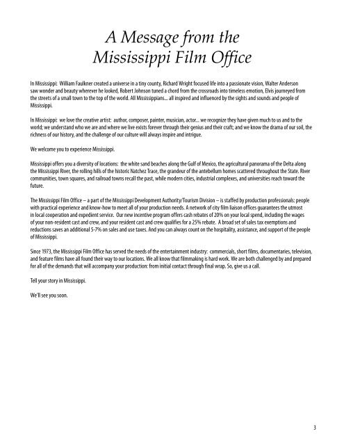 Mississippi Location and Production Guide - Delta Blues Foundation