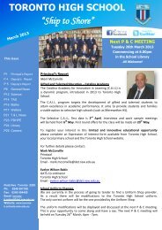 March 2013 Newsletter - Toronto High School