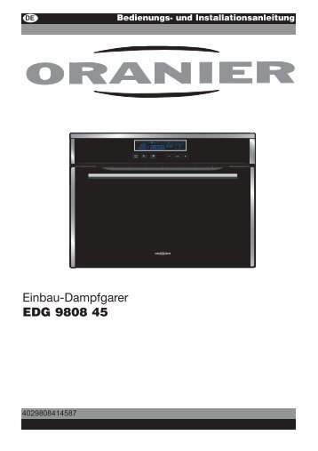 Einbau-Dampfgarer EDG 9808 45 - ORANIER Küchentechnik