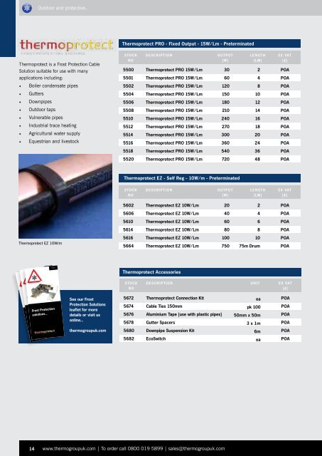 Retail Price Guide - Thermogroup UK