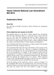 Heavy Vehicle National Law Amendment Bill 2012 explanatory note