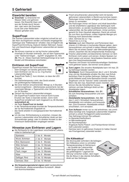 Gebrauchsanweisung für Kühl-Gefrier-Kombination Operating ...