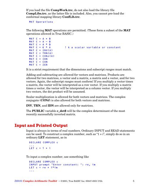 Download the PDF documentation - True BASIC