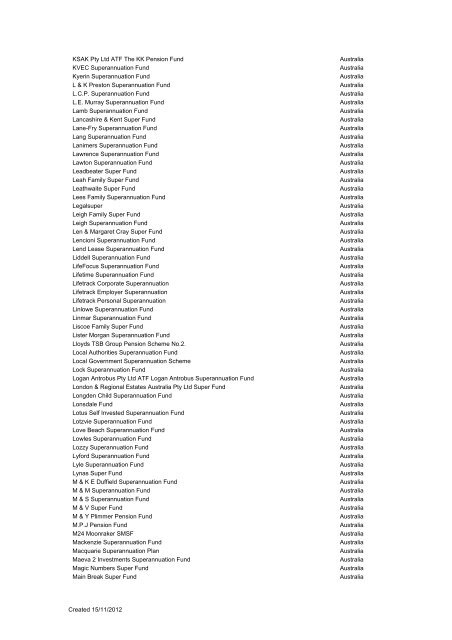 Qualifying Recognised Overseas Pension  Schemes (QROPS) List